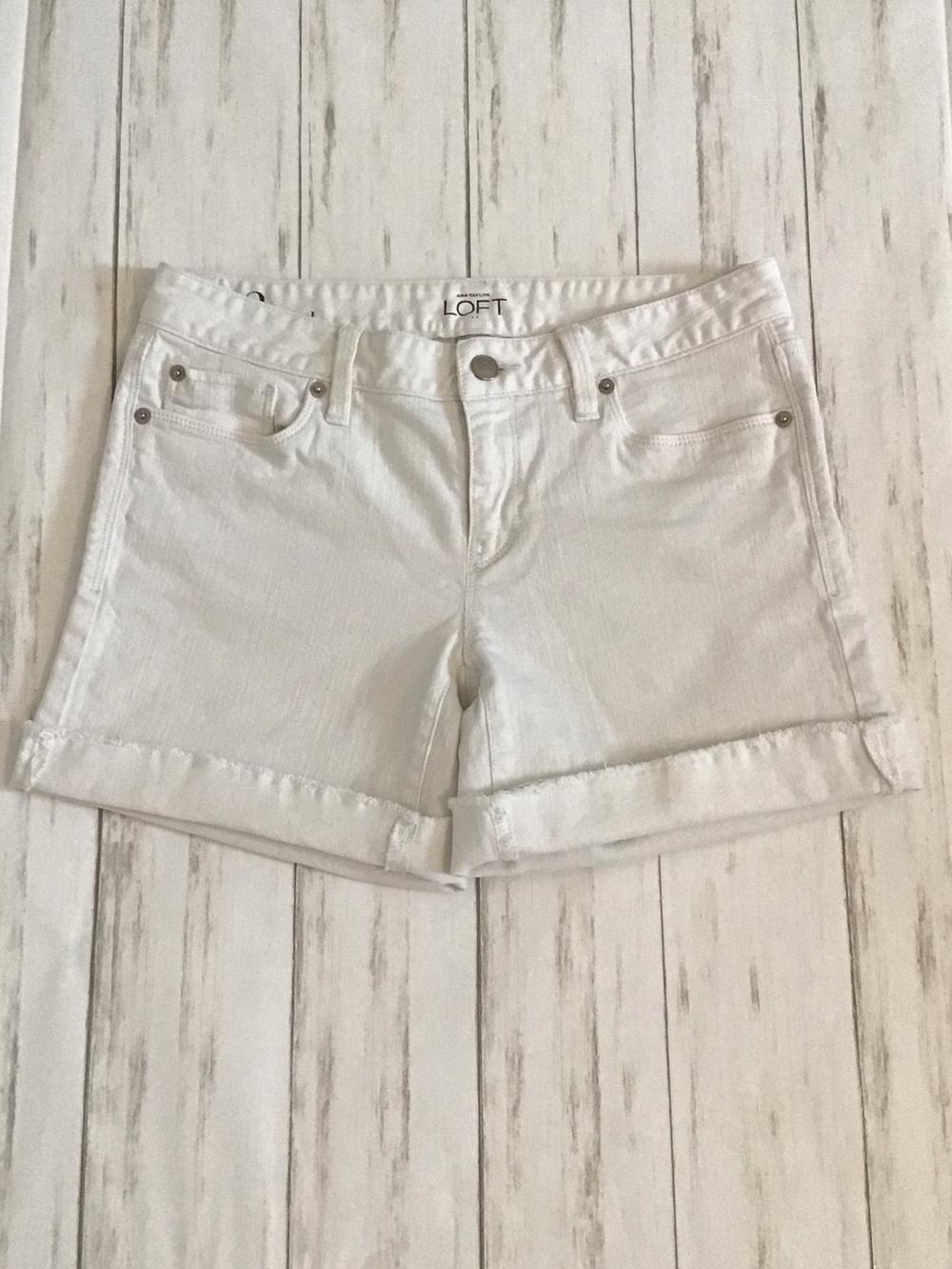 Loft White Denim Shorts